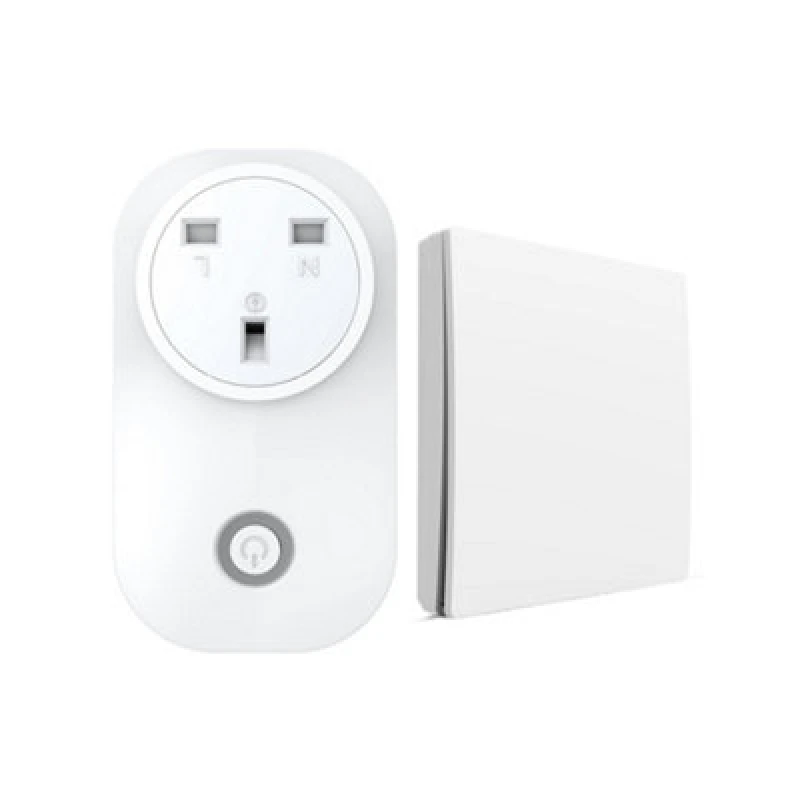 Image of Ener-J Ener - J Smart Kinetic 13A Wireless Plug Adapter And 1 Gang Switch White 240V