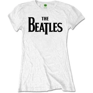 Image of The Beatles - Drop T Logo Womens Medium T-Shirt - White