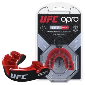 Image of UFC Silver Mouthguard by Opro Black/Red Youths