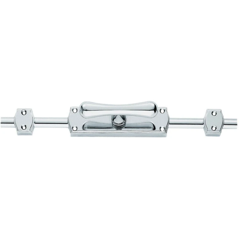 Image of Loops T Bar Handled Espagnolette Set 140 x 38mm Backplate Polished Chrome Multi