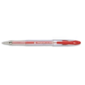 Image of 5 Star Office Roller Gel Pen Clear Barrel 1.0mm Tip 0.5mm Line Red Pack 12