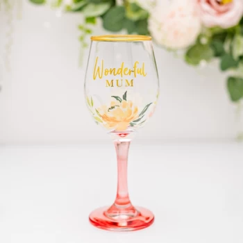 Image of Peaches & Cream Wine Glass - Mum