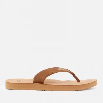 Image of UGG Womens Tawney Logo Flip Flops - Chestnut - UK 4