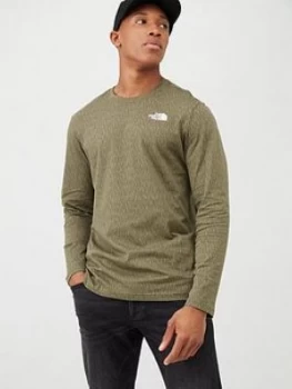 Image of The North Face Long Sleeve Red Box T-Shirt - Olive