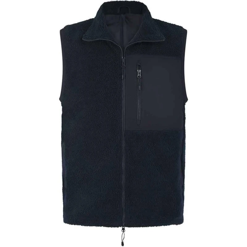 Image of Front Row Mens Sherpa Gilet in Navy Size: XS Navy Male XS