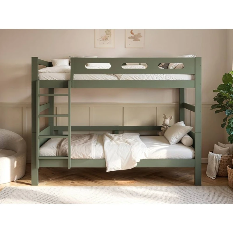 Image of Flair Elijah Detachable Wooden Bunk Bed in Green Size: Single Green Unisex Single