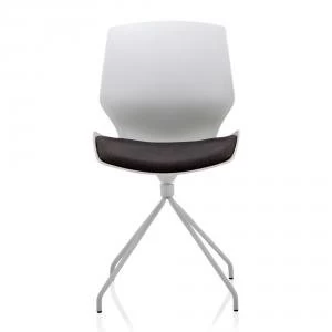 Image of Trexus Florence Spindle Visitor Chair Dark Grey Fabric Seat White