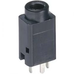 Image of 3.5mm audio jack Socket vertical vertical Number of pins 3 Stereo Black Lumberg 1502 01