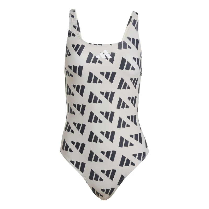 Image of adidas Logo Graphic V-Back Swimsuit - Purple Purple S