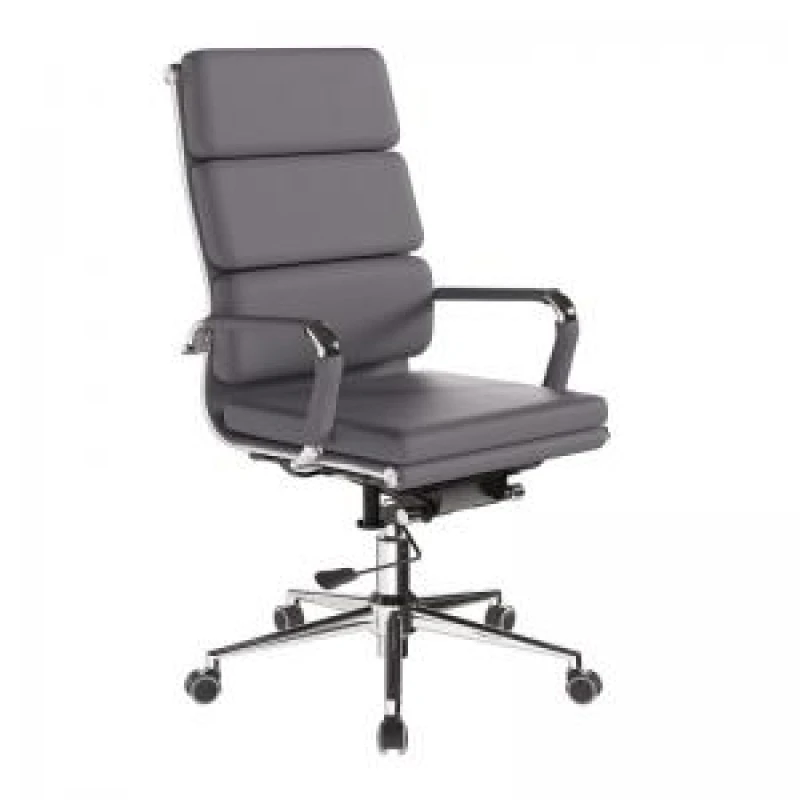 Image of Avanti Nautilus Designs Avanti High Back Bonded Leather Executive Office Chair With Individual Back Cushions and Fixed Arms Grey - BCL/6003/GY BCL/600