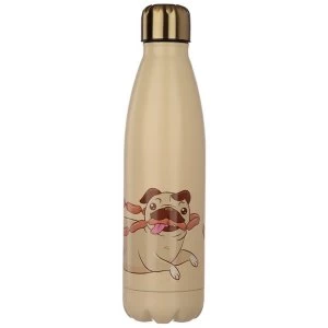 Image of Mopps Pug Reusable Stainless Steel Hot & Cold Thermal Insulated Drinks Bottle 500ml