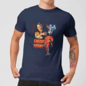 Image of Universal Monsters The Mummy Vintage Poster Mens T-Shirt - Navy - XL
