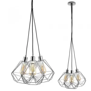 Image of Eyre 3 Way Pendant in Chrome with Diablo Shades in Chrome