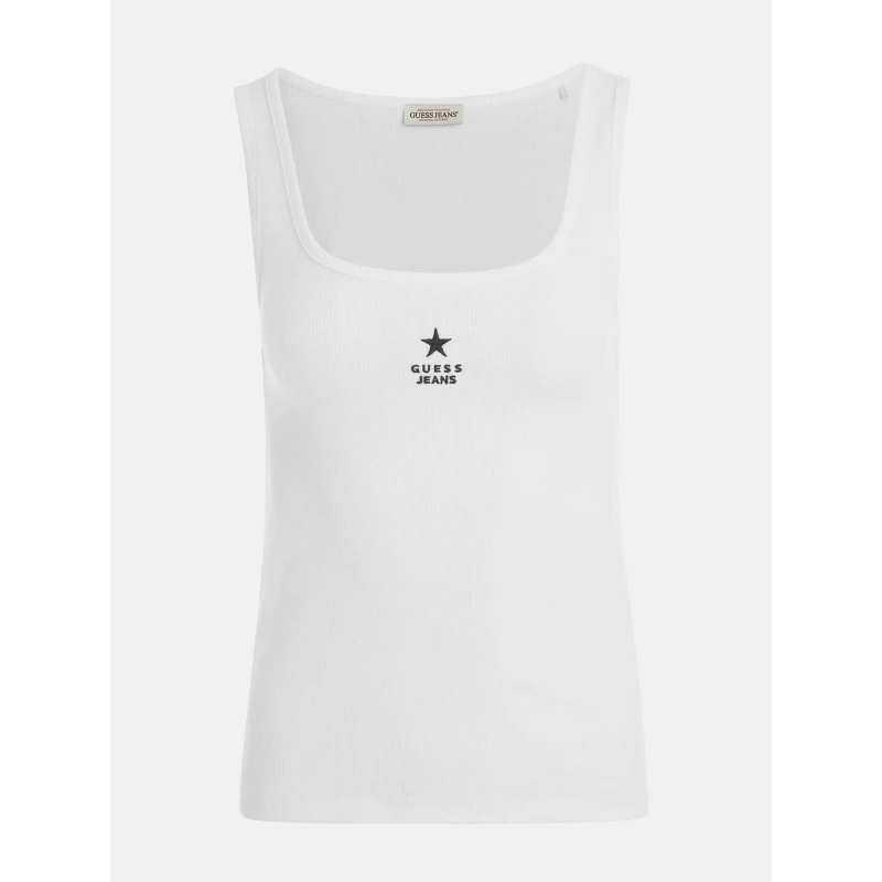 Image of Guess Slim Embroidered Star Tank 14977128 White