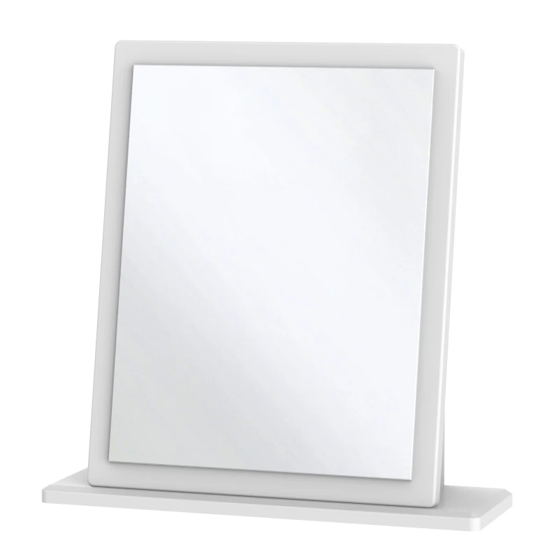 Image of Vittoria White Rectangular Wall-Mounted Framed Mirror, (H)50.5Cm (W)48Cm