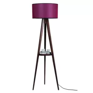 Image of Model 1 Deco Burgundy Wooden Floor Lamp 1xE17