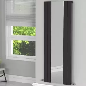 Image of Anthracite Vertical Single Panel Radiator with Mirror 1800 x 600mm - Tanami