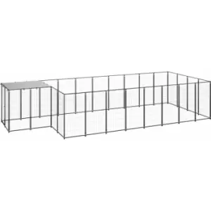 Image of Vidaxl - Dog Kennel Black 10.89 m² Steel Black