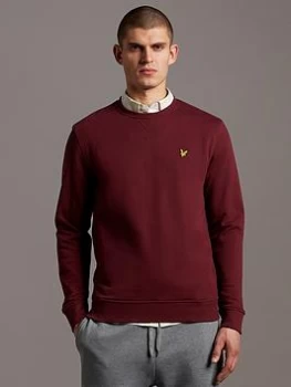 Image of Lyle & Scott Crew Neck Sweat Top - Merlot, Merlot, Size L, Men