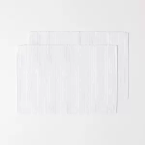 Image of Cotton Plain White Pack of 2 Placemats - Homescapes
