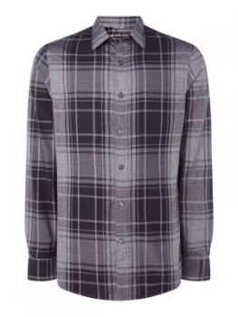 Image of Mens Michael Kors Indigo large check flannel shirt Blue