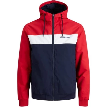 Image of Jack and Jones Rush Hooded Bomber Jacket - Red