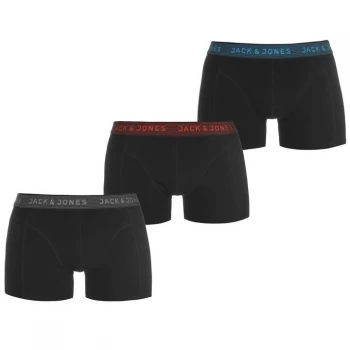 Image of Jack and Jones Branded Waistband 3 Pack Trunks - Blu/Red/Asp