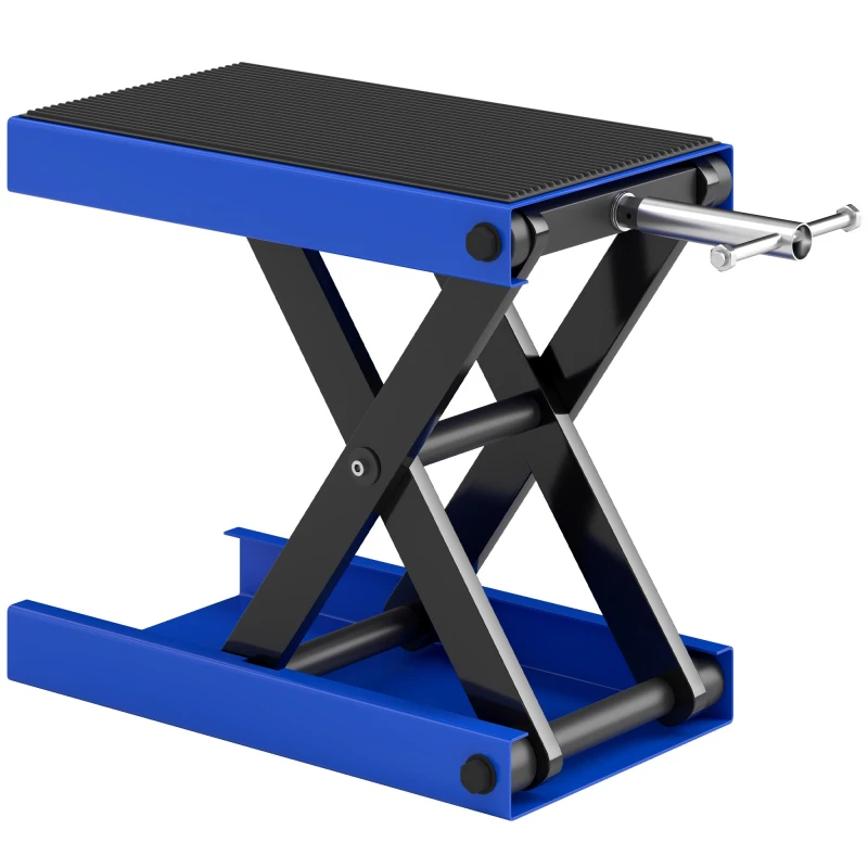 Image of DURHAND 500KG Steel Motorbike Repair Lift X Frame Adjustment Jack Rubber Top Blue TJ Hughes 5061025082346