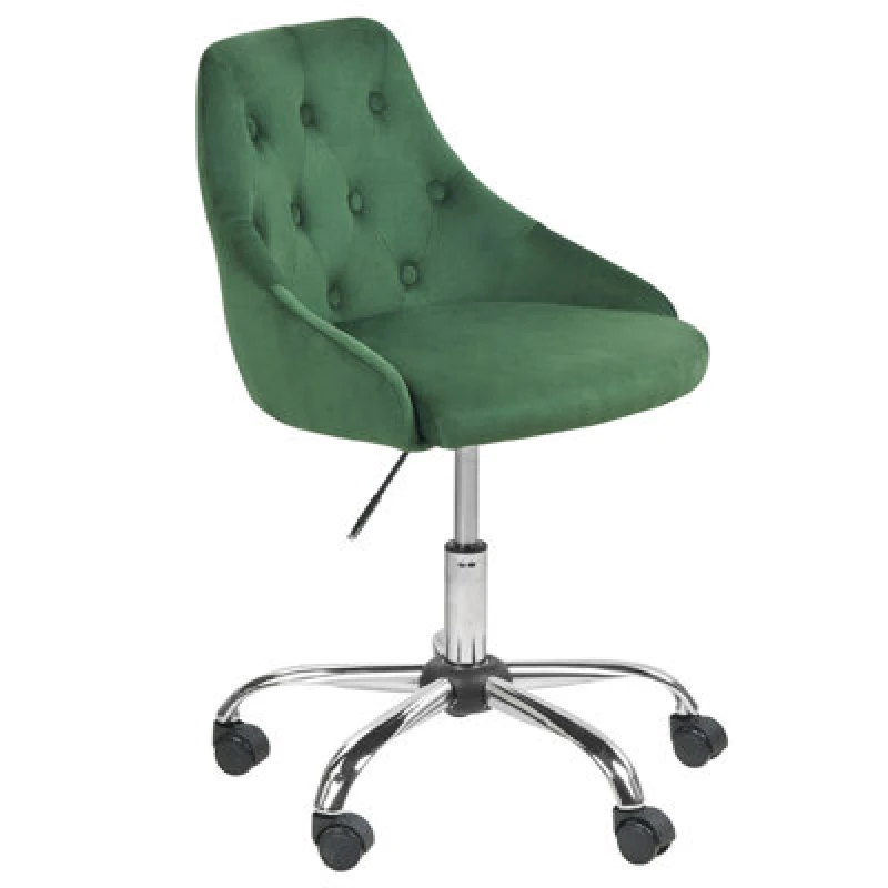 Image of Beliani Desk Chair Parrish Velvet Emerald Green