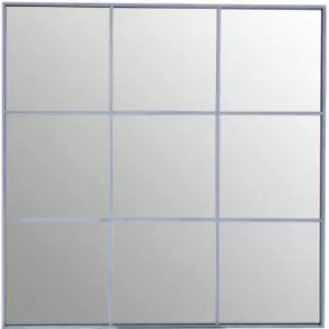 Image of Premier Housewares - Grid Wall Mirror with Silver Finish Frame