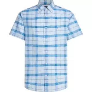 Image of Tommy Hilfiger Co/Li Tonal Check Rf Shirt S/S - Blue