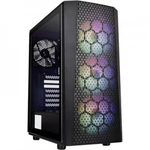 Image of Thermaltake Versa J24 TG ARGB Midi tower PC casing Black 3 built-in LED fans, Built-in LED fan, Window