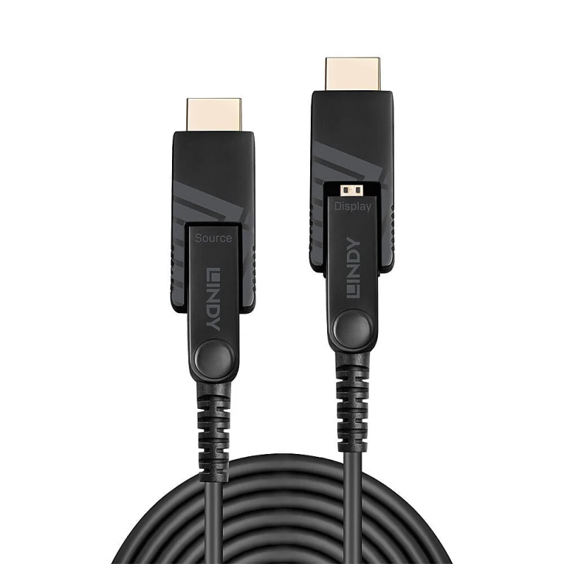 Image of Lindy Lindy 70m Fibre Optic Hybrid Micro-HDMI 18G Cable with Detachable HDMI and DVI Connectors 38325