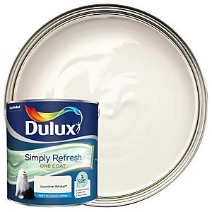 Image of Dulux Simply Refresh One Coat Jasmine White Matt Emulsion Paint 2.5L