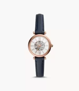 Image of Fossil Women Carlie Automatic Navy Eco Leather Watch