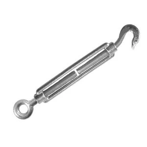 Image of Faithfull Straining Screw 8mm Hook & Eye Galvanised 104mm (Pack 2)