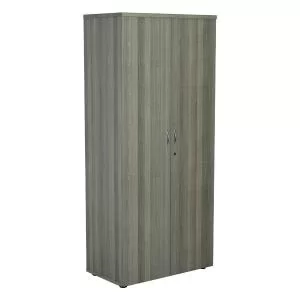 Image of Jemini Wooden Cupboard 800x450x1800mm Grey Oak KF810582 KF810582