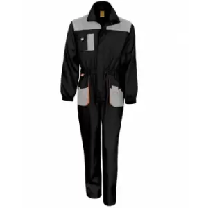 Image of Result Unisex Work-Guard Lite Workwear Coverall (Breathable And Windproof) (Pack of 2) (4XL) (Black / Grey / Orange) - Black / Grey / Orange