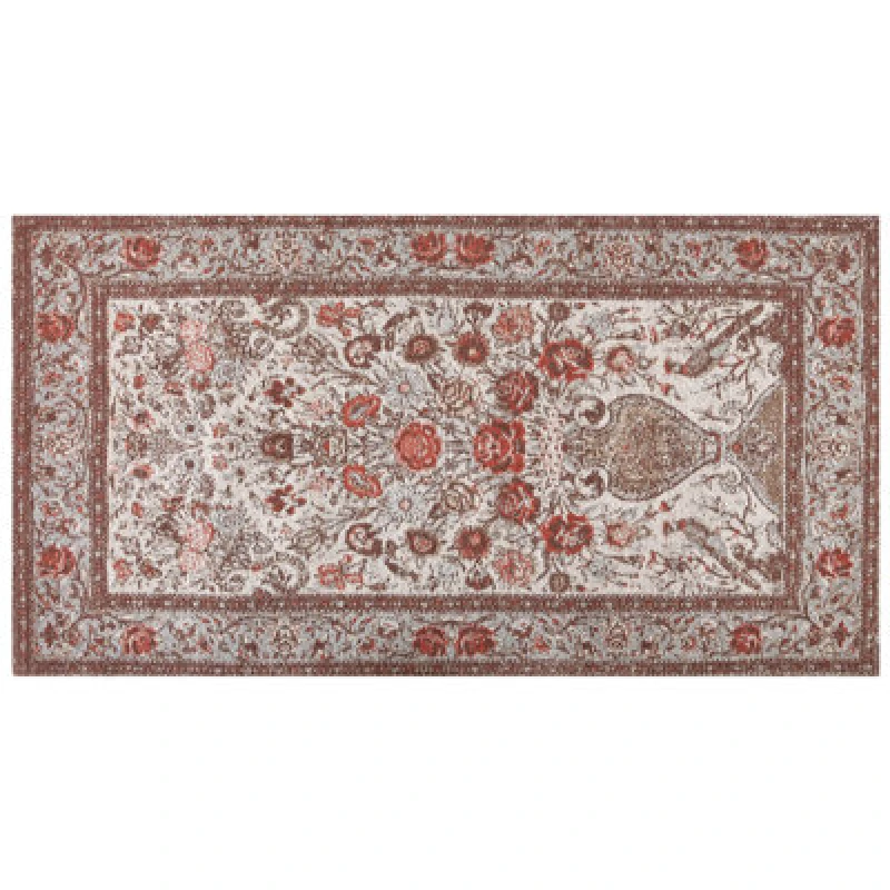Image of Beliani Rug Binnisz Red 80 X 150 Cm Cotton