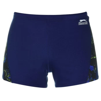 Image of Slazenger Curve Panel Boxers Mens - Navy/Yellow