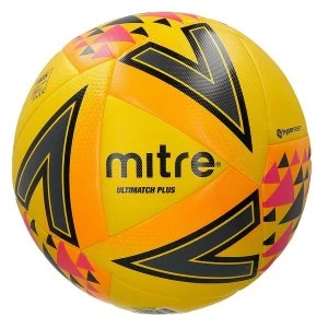 Image of Mitre Ultimatch Plus Match Ball Yellow Size 5