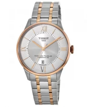 Image of Tissot Chemin Des Tourelles Silver Dial Stainless Steel and Rose Gold Mens Watch T099.407.22.038.02 T099.407.22.038.02