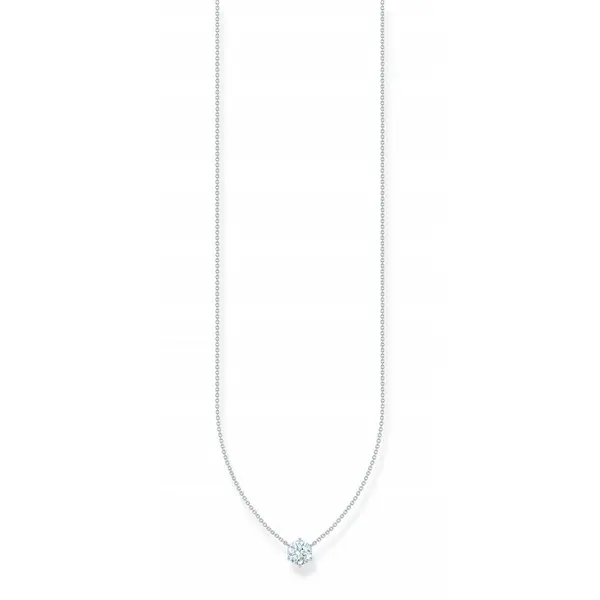 Image of Thomas Sabo Sterling Silver Basics White Zirconia Necklace KE2210-051-
