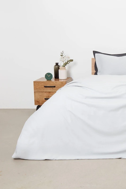 Image of Panda London Bamboo & French Linen Complete Bedding Set in Mid Grey Size: Double Mid Grey Unisex Double