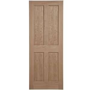 Image of 4 Panel Oak Veneer Unglazed Internal Fire Door H1981mm W762mm