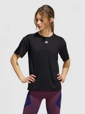Image of adidas Training Heat.ready 3 Stripes Tee, Black Size M Women