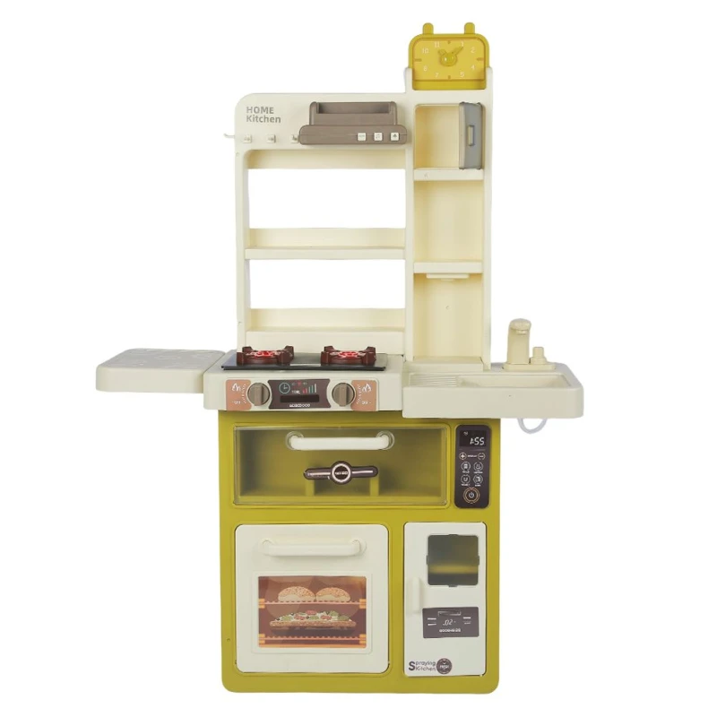 Image of Alivio Kids Kitchen Playset Toys, Kitchen Set Toys with Sound Lights Cooking Stove & Play Sink in Green Green Unisex