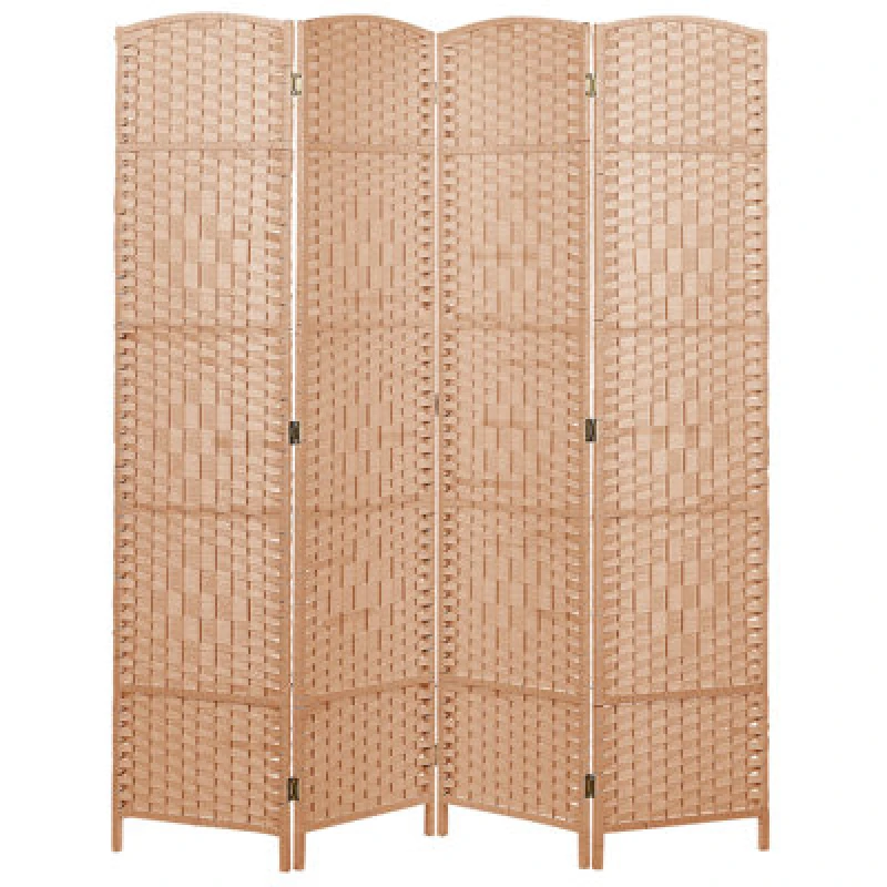 Image of Beliani 4 Panel Room Divider Lappago Natural 163cm 170 Cm