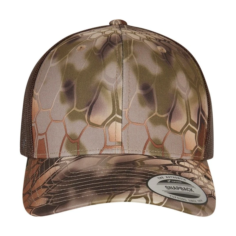 Image of Flexfit Flexfit Men Kryptek Retro Trucker Cap in Tan Tan One Size Male 5063300292488