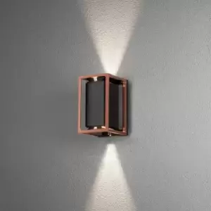 Image of Vale Outdoor Modern Up Down Wall Light Black Copper 2x GU10 Adjustable Beam, IP44